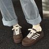 Leather Women's New Versatile and Thin Thick-soled Color Matching Comfortable Sports and Leisure Board Shoes