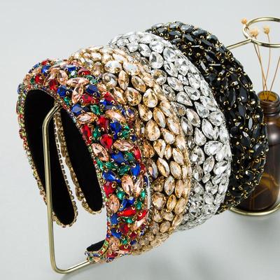 Haarband Damen Strass Kopfbedeckung Schwamm Breiter Rand Handgefertigt Barock Haarschmuck