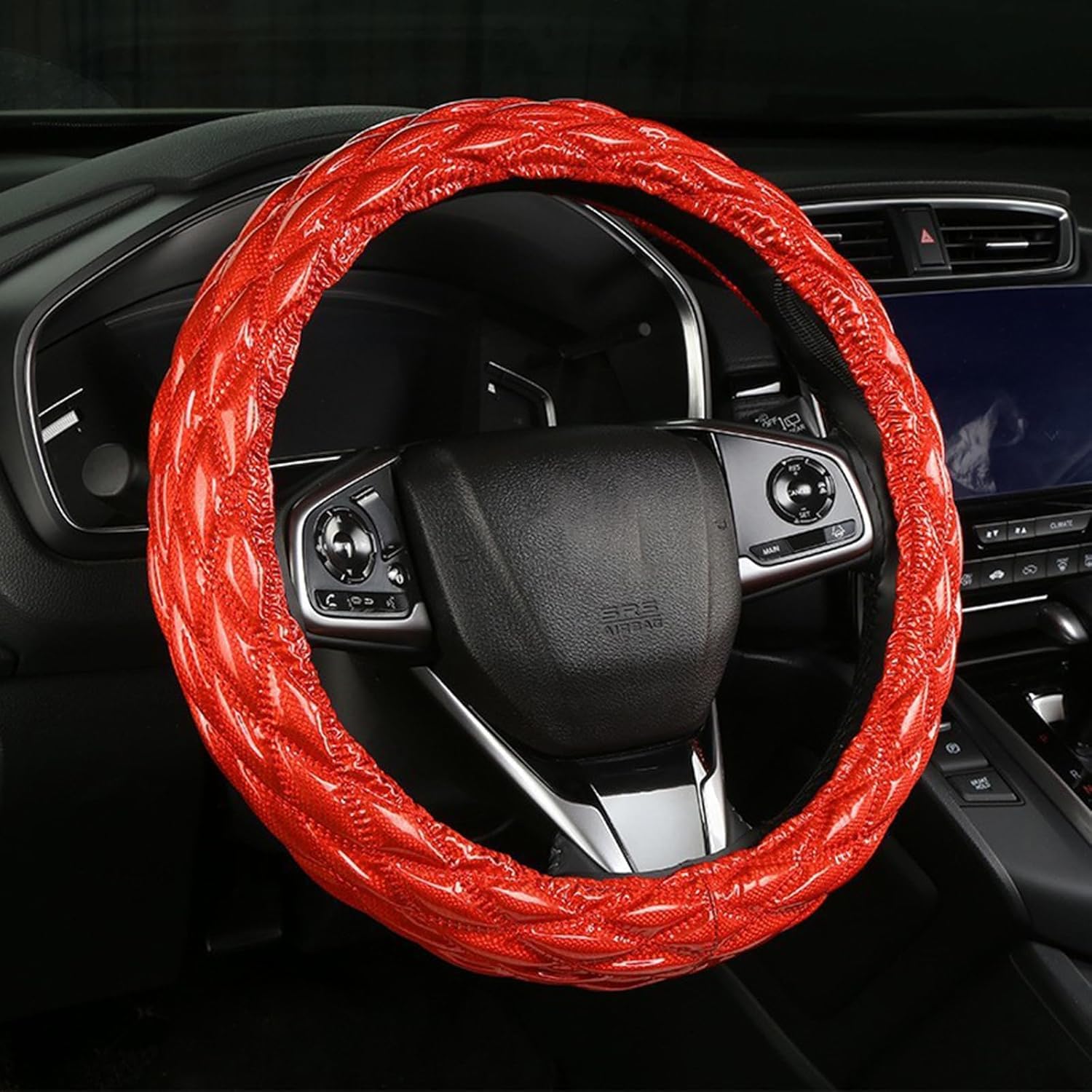 

Steering Wheel Cover, Steering Cover, Light Vehicles, Ordinary Car, Etc., Enamel Style, Quilting, Steering красный