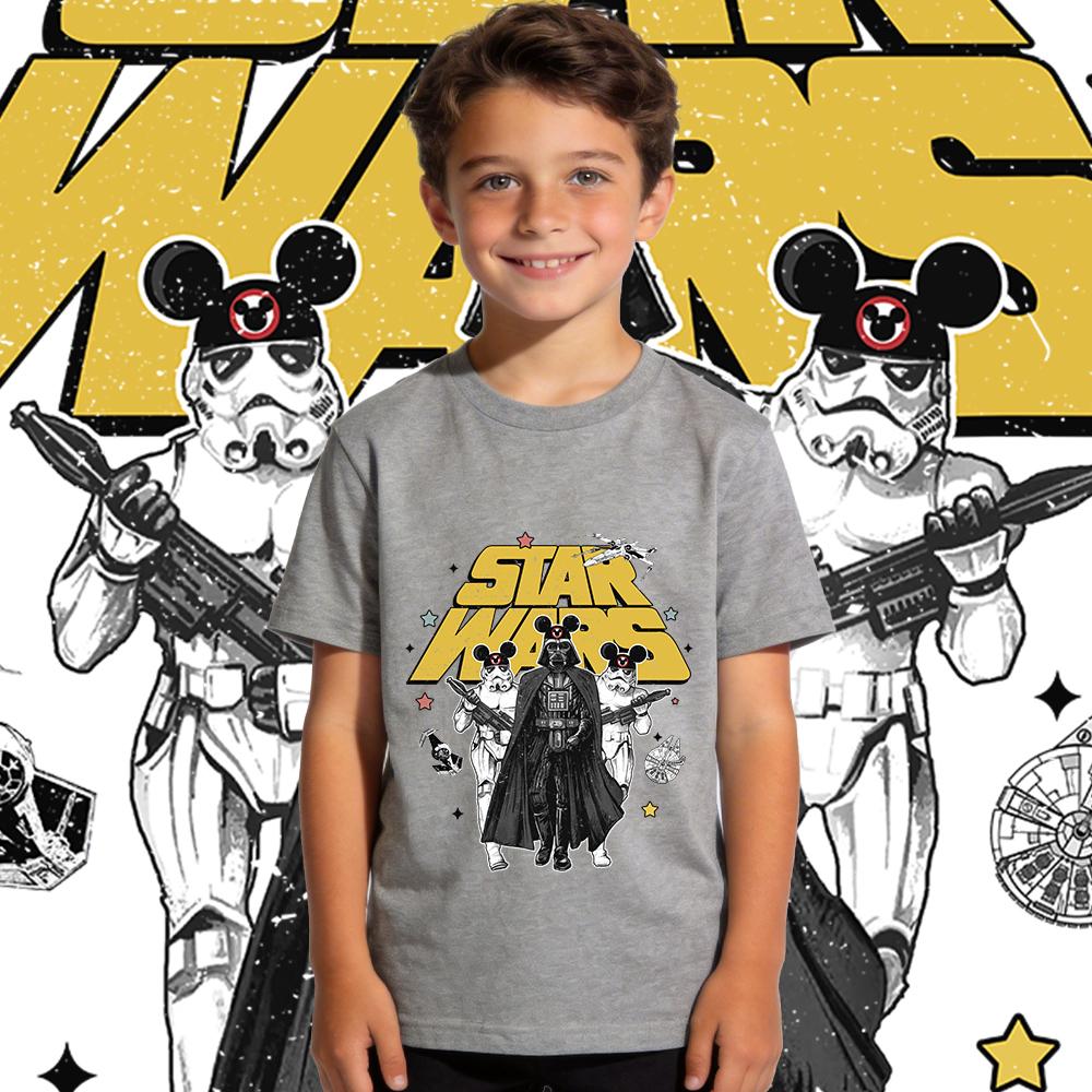 Star Wars Kids Cotton T Shirt Boys Girls Casual Short Sleeve Top Children Summer Clothing Toddler Fan Apparel
