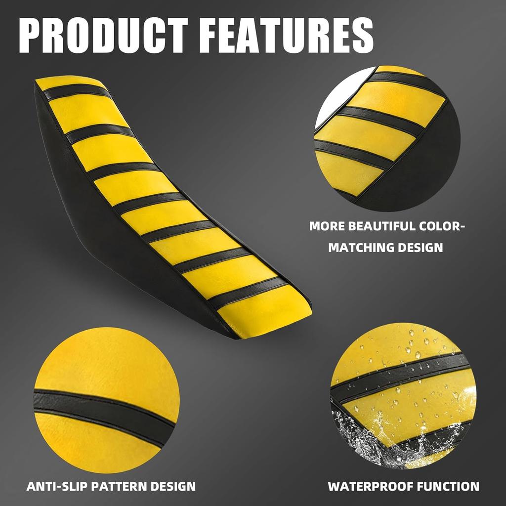 JFG Racing Dirt Bike Seat Covers, Universal Antiskid Soft Cushion Covers for Most Dirt Bike Motorcycle Yellow
