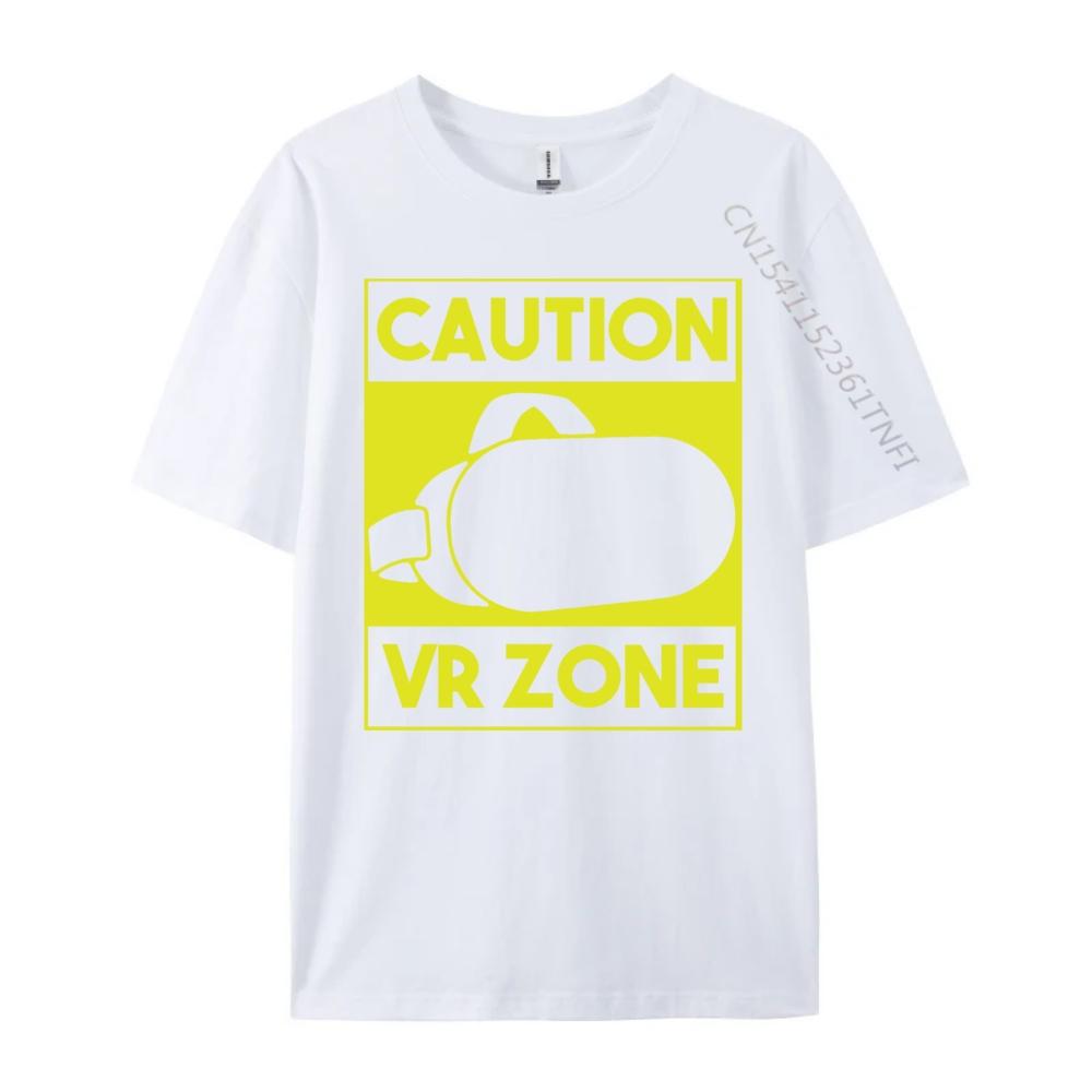 Caution Vr Zone Vr Gaming Virtual Reality Gamer Oversized T Shirt Brand Clothing Tshirt Funny Camiseta