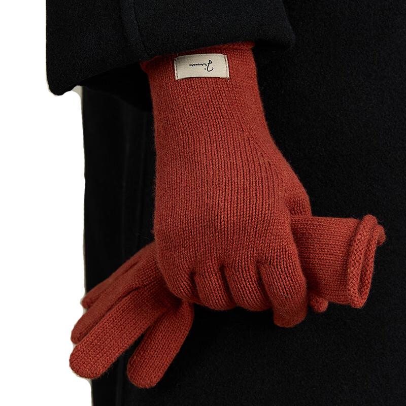 JIUMU Women's Pure Wool Warm Knitted Gloves
