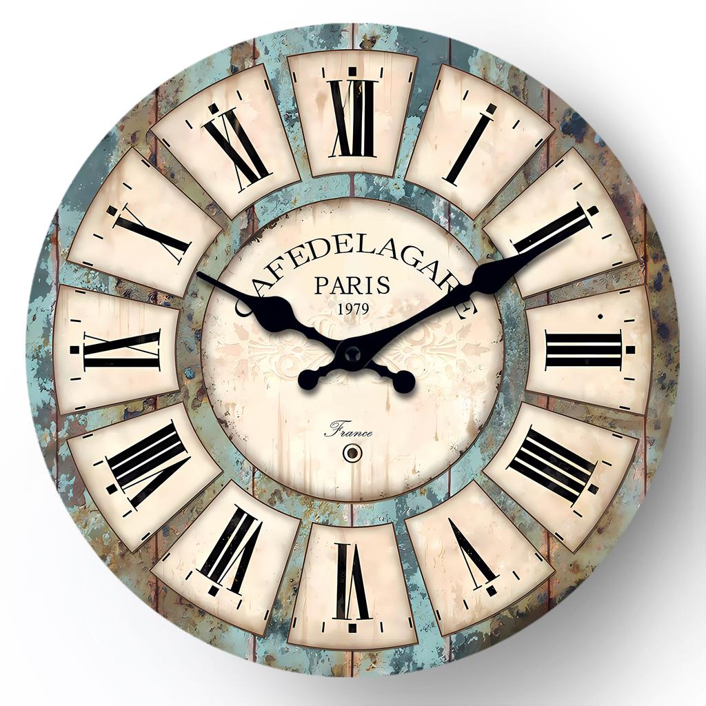 12 Inch Vintage Wooden Clock Coffee Shop Bar Living Room Bedroom Silent Wall Clock Home Decoration Quartz Clock Holiday Gift