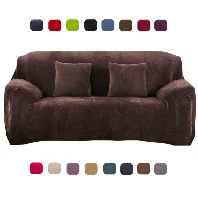 Wholesale Plush Sofa Cover Full Coverage Anti-slip Thick Single/three-person Amazon/wish/cross-border Hot