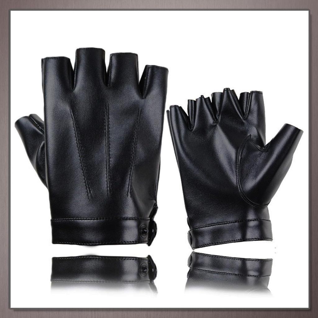 One Limitation Fingerless Leather for Men and TG178 Gloves, Shiny, Rock/Punk, Women, (Gold)