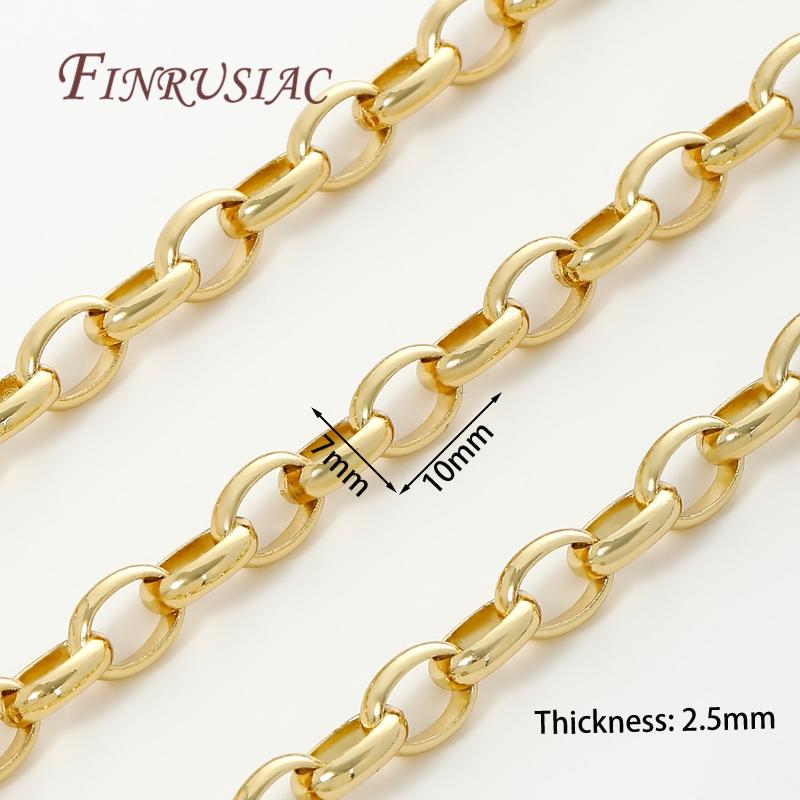 0.5-1Meter 18K Gold Plated Chains DIY Necklaces Accessories,Decorative Chain For Jewelry Making Supplies,Bulk Chains Wholesale