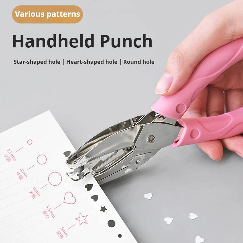 1.5/3/6mm Hole Puncher Portable Single Hole Punch Paper Material Scrapbooking Handheld Metal Craft Office Binding Tool Supplies