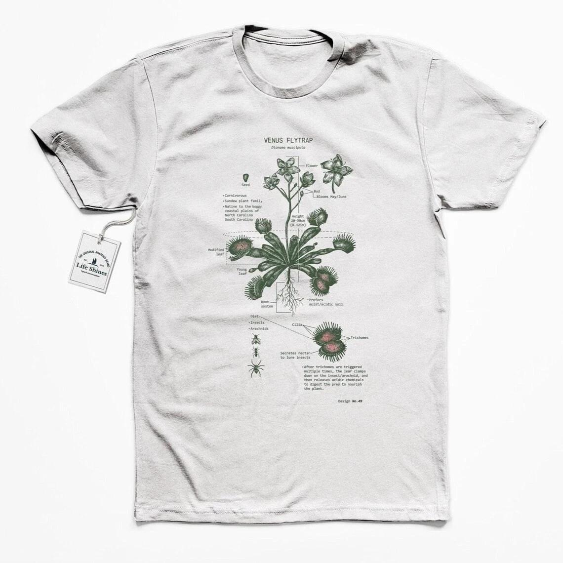 Venus Flytrap Botany Tshirt - Hand Screen Printed With Water Based Inks - Botani XL