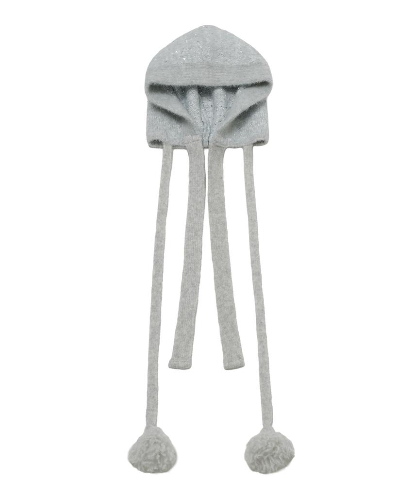 Taibseobiseu Fluffy Sequin Strap Hat [Light Gray]