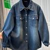 Velvet 2025 Retro Denim Shirt: Casual, Loose-Fit, Thickened Jacket for Spring & Autumn