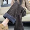 Women's Plus Size Corduroy Wide-Leg Chenille Pants - Autumn Winter Thickened Velvet