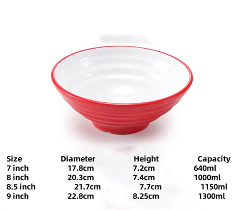 Melamine Noodle Bowl Household Plastic Tableware Restaurant big round Ramen Salad Bowl Thickened Not Easily Broken Soup Bowls