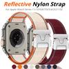 Reflektierendes Nylonband für Apple Watch Ultra 3/2 49mm 38mm 40mm 44mm 45mm 46mm Fallschirmschnalle Elastisches Sportband für Iwatch S11 10 9 8 SE3