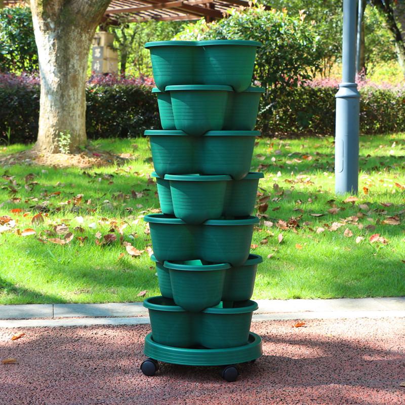 Vegetable Plastic Pot Family Balcony Strawberry Potted Plant Three Dimensional Multi-layer Space Saving Planting Flower Pots