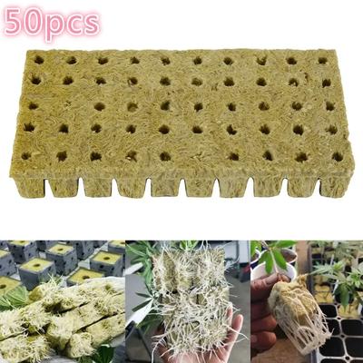 50Pcs Plant Starter Grow Plug Cubes Base Practical Cubes for Garden Greenhouse Orchard Sun Room Hydroponic Applications NEW