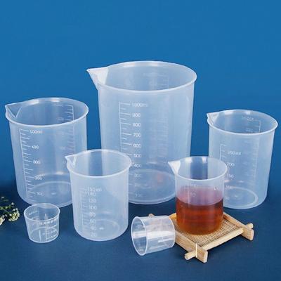 Multipurpose with Scale Plastic for Kitchen Laboratory Test Transparent Graduated Cylinder Beaker Measuring Cup Mixing Cups