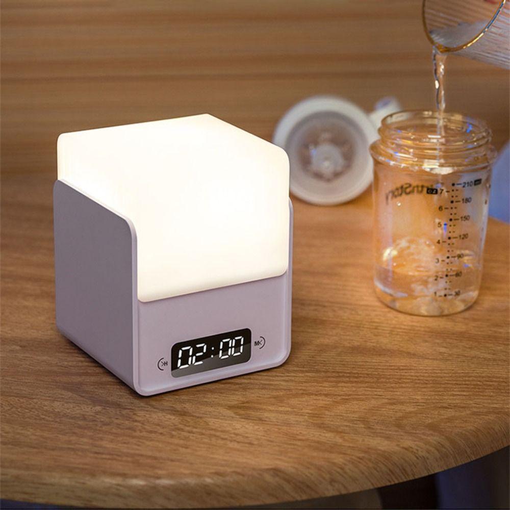 Soft Light Time Cube Night Light LED Sleep Light Simplicity Clock Light  Gift