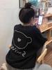 Plus Size Women Autumn Long Sleeve Hoodie Korean Style Oversized Loose Casual Cute Bear Sweatshirt Crew Neck Tops
