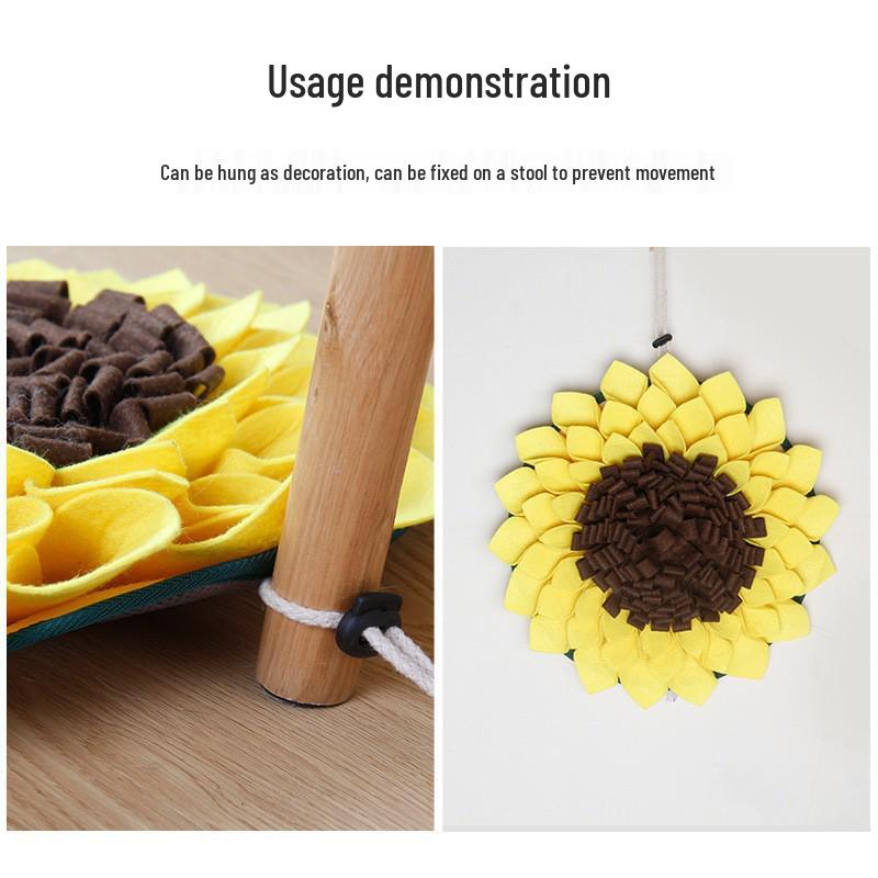Sunflower Dog Snuffle Mat: Bite-Resistant, Slow Feeder & Anti-Choking Training Blanket