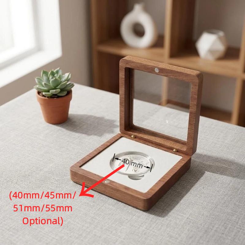Antique Coin Storage Holder Durable Black White Dustproof Case for Commemorative Silver Coin Badge Collection Use
