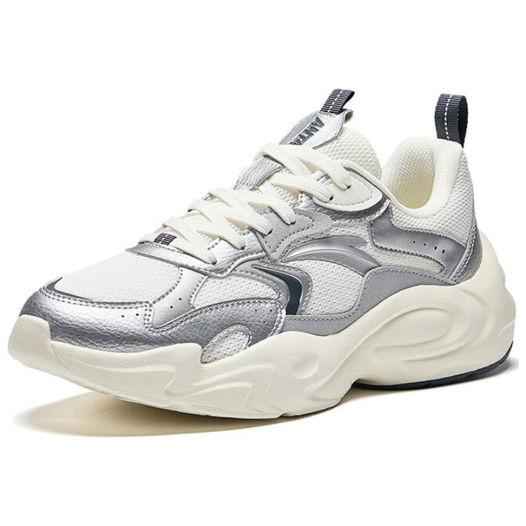 Anta Comfortable Trendy Slip-Resistant Durable Lightweight Low-Top Casual Shoes Men sneakers Silver 912448810-1