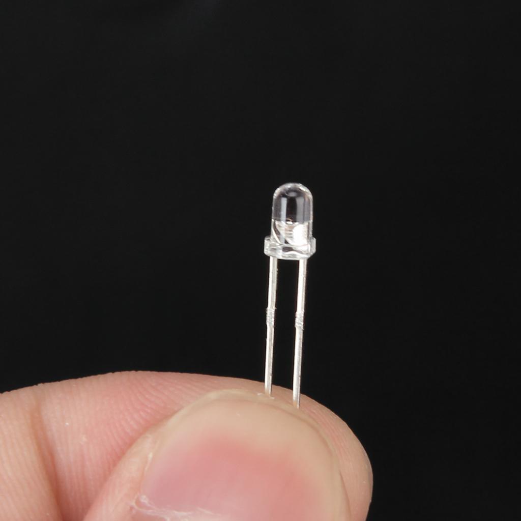 100pcs Red LED Light Emitting Bulb 3mm Diameter 800-1000MCD