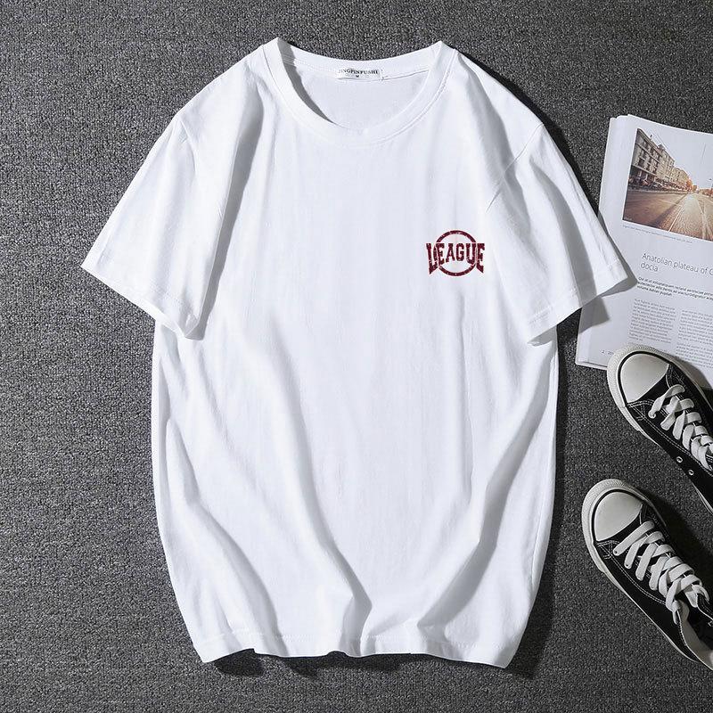 Men's Summer Casual Short Sleeve Men's Pure Cotton Breathable Plus Size T-shirt Men's Loose and Comfortable Round Neck Tee