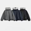 Men's Winter Hooded Parka Jacket Detachable Artificial Fur Collar Windproof Warm Bomber Outerwear