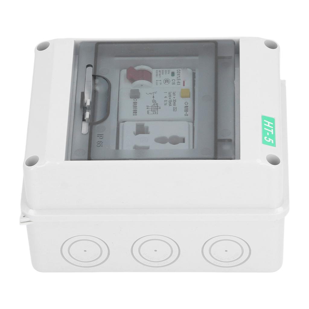 Surface Mount Distribution Box with 250VAC 10‑16A 3 Hole Socket MCB RCBO Circuit Breaker IP65 Waterp