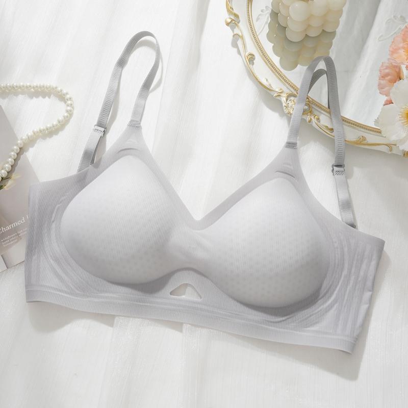 Women's Push Up Thick Pad Bra Peach Cup Breathable Bra Summer Adjustable Bust Backless Bra