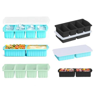 Silicone Freezer Mold Reusable Ice Tray Mold New Refrigerated Food Storage Box Food Storage