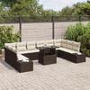 VidaXL Ensemble de canapés de jardin 11 pièces avec coussins brun en poly rattan 3357991