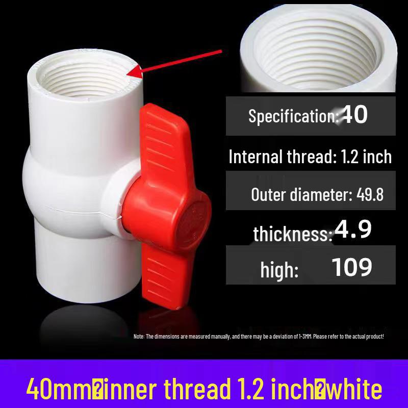 PVC Ball Valve Switch for Water Pipes (Sizes: 20-110mm)