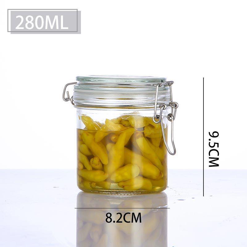 Glass Sealing Jar with Stainless Steel Buckle for Food Storage - Ideal for Tea, Grains, and Cereals In the Kitchen