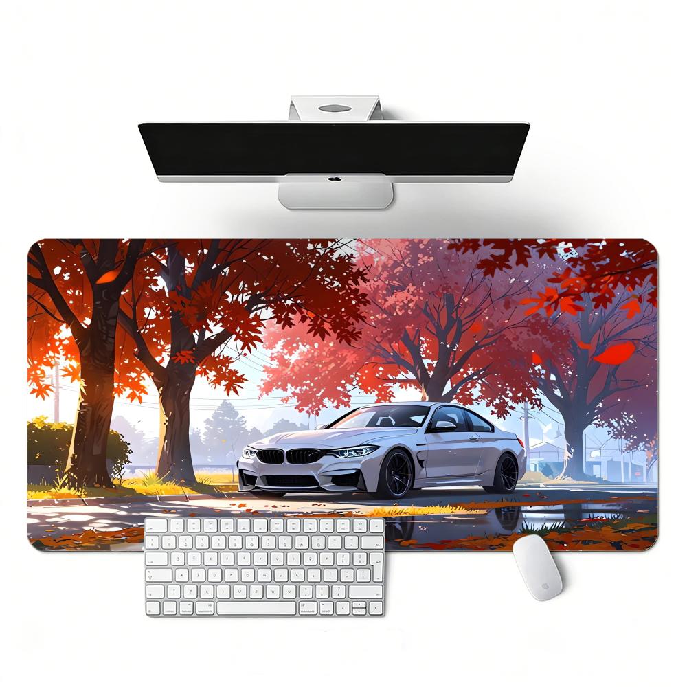 1 Stück Sportwagen-Muster XXL Gaming-Mauspad, rutschfeste Schreibtischmatte mit genähten Kanten, Tastaturmatte, Computerzubehör für PC-Gamer