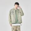 Autumn Men's Denim Washing Jacket Slim Hong Kong Style Tooling Versatile Handsome Casual Jacket Trendy Men's Clothing