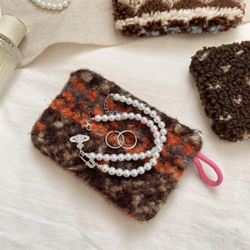 New Material Storage Bag Portable Retro Style Coin Purse Zipper Closure Document Pouch Daily Organizer