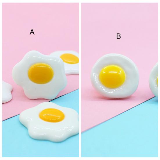 5Pcs Simulation Miniature Fried Eggs Shape Resin Food Poached Egg Accessories for Kids