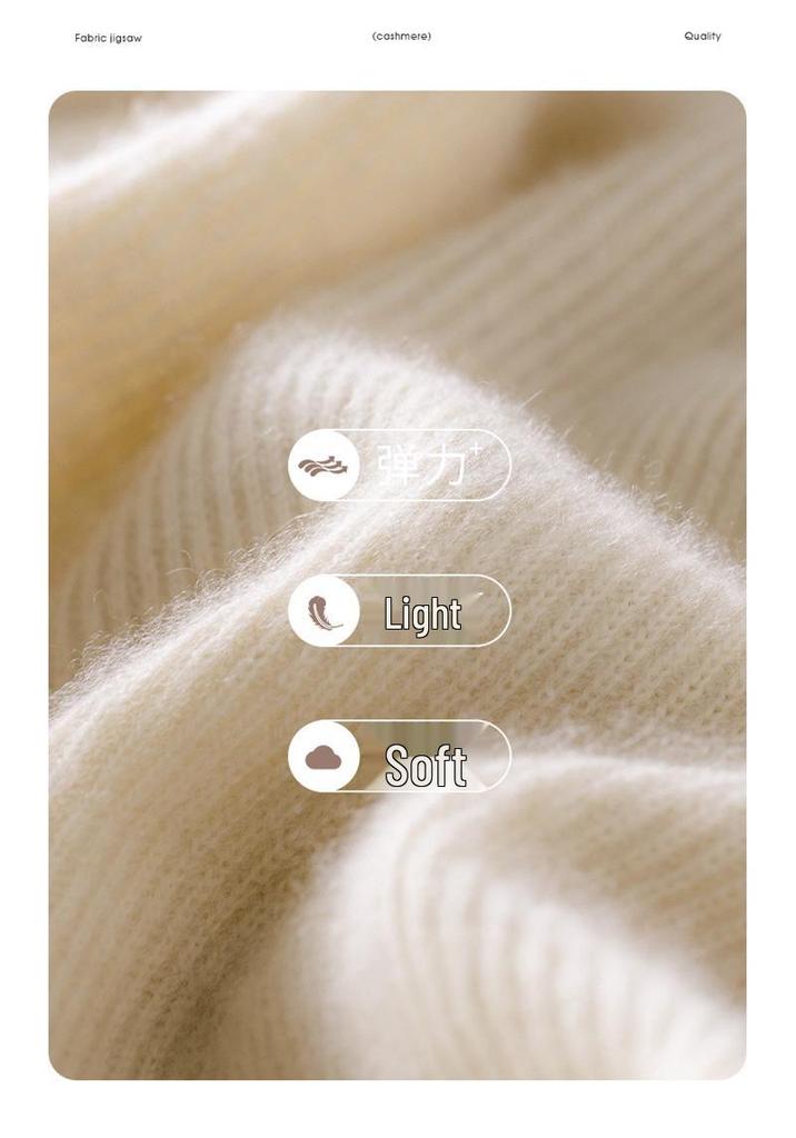 Women's Cashmere Bobble Stitch Half-High Collar Zipper Cardigan