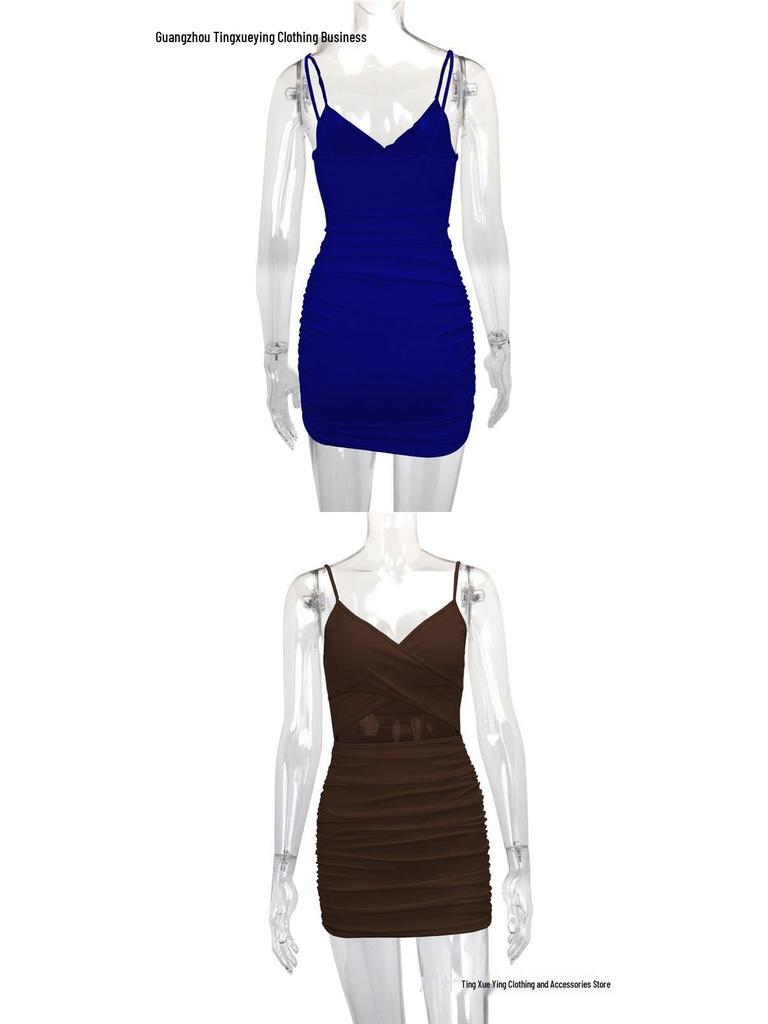 Women's European & American Strappy Hollow-Out Dress
