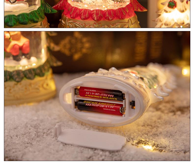 Christmas Tree Luminous Crystal Ball Ornament – Tabletop Snowing Night Light Decoration
