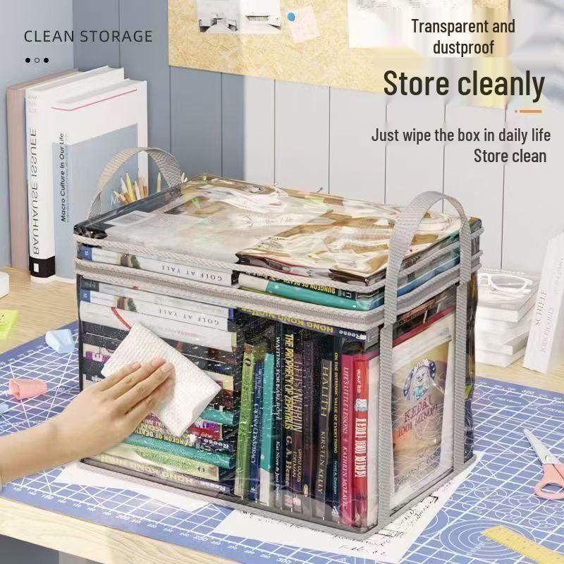 Transparent Dustproof Book Storage Bag for Dorm Organization Medium