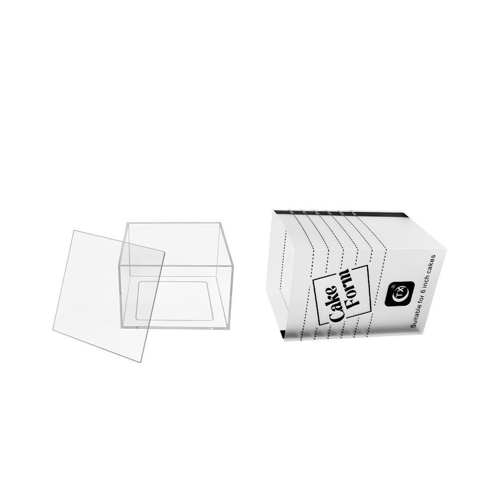 

Регулируемая квадратная форма-кольцо для торта, инструмент для мастики, выдвижное кольцо для муссового пирожного со шкалой, акриловые, многоразовые, инструменты для украшения выпечки