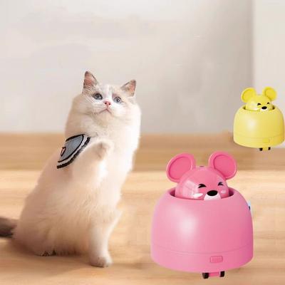 Electric Automatic Cat Teasing Device USB Charging Smart Interactive Cat Retractable Head Plastic Cat Mice Home