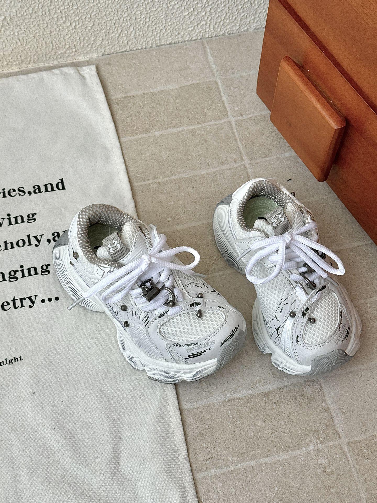 

XSHX Клепки Париж Обувь | Мальчики и Девочки Папины Кроссовки Липучки Тяжелая Промышленность Дети Старшего Возраста Дети Родитель-ребенок Легкие 25