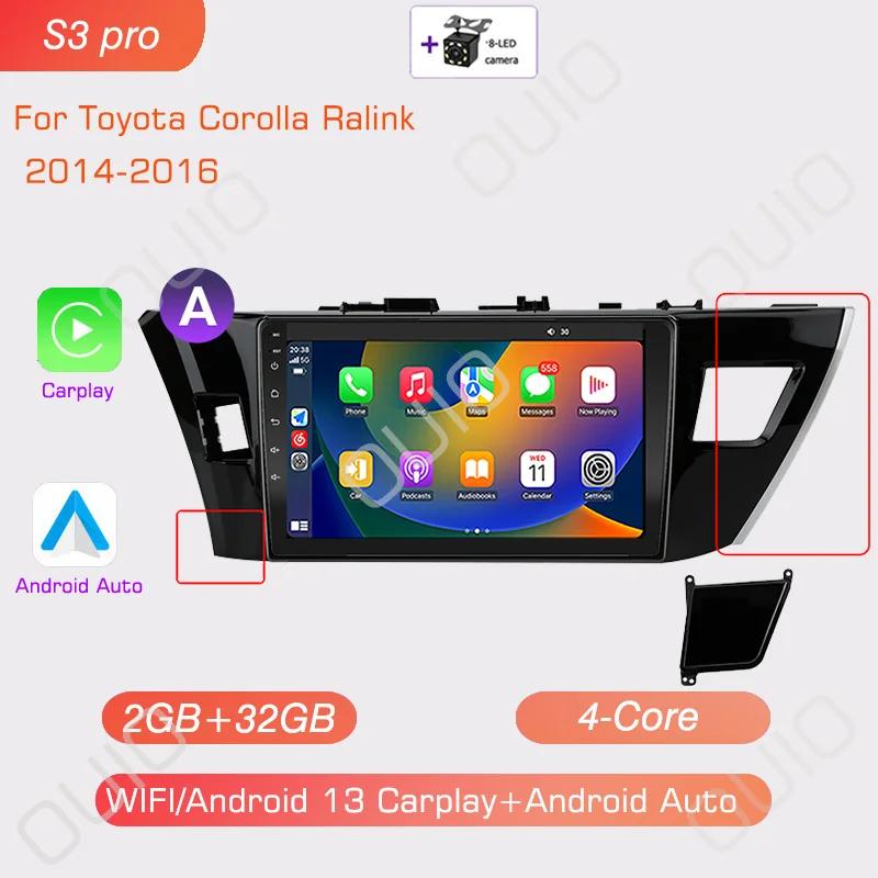 Android 13 Radio For Toyota Corolla Ralink 2013 2014 2015 2016 Car Stereo Multimedia Player Carplay Auto GPS Navigation 2DIN DSP