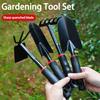 4 Piece Mini Gardening Tool Set with Trowel Rake Hoe for Flower Vegetable Planting Outdoor Home Hand Gardening Equipment