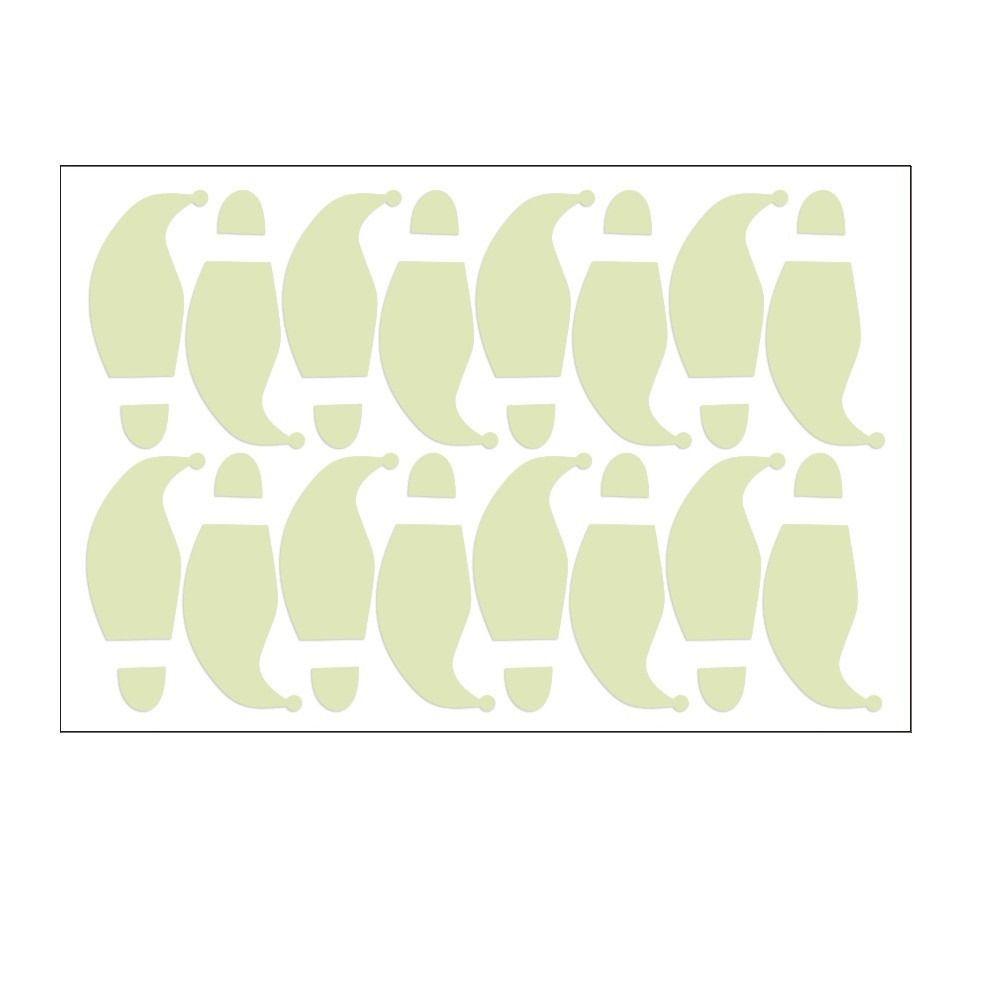Party Holiday Santa Claus Footprint Sticker Luminous Sticker Floor Decorative Sticker Wall Sticker