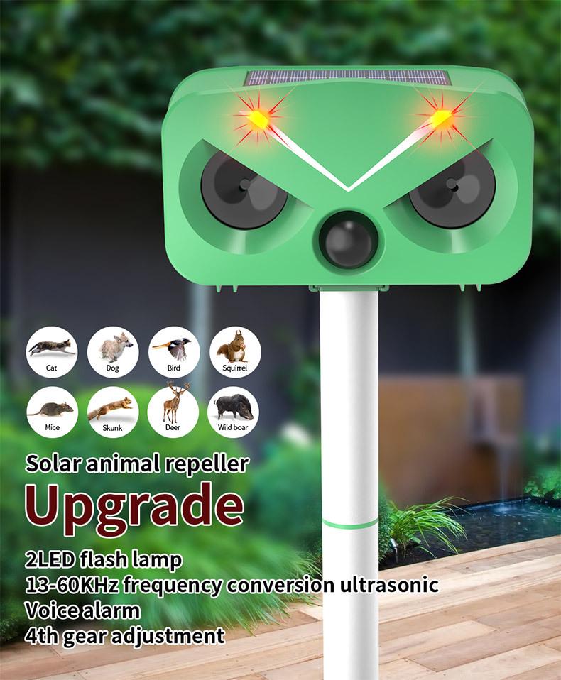 High-Power Outdoor Ultrasonic Solar Animal and Bird Repeller